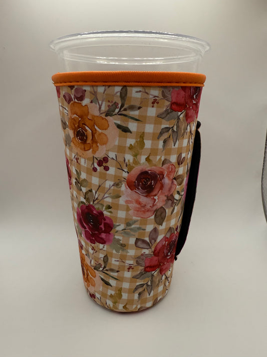 FALL-Gingham Watercolor Roses TALL