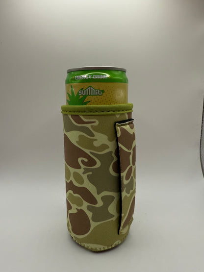 Tall Slim Can Koozie-Vintage Camo