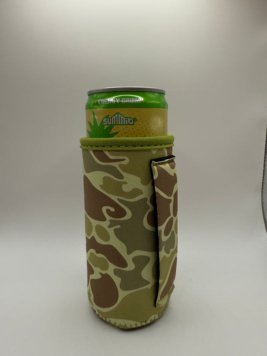Tall Slim Can Koozie-Vintage Camo