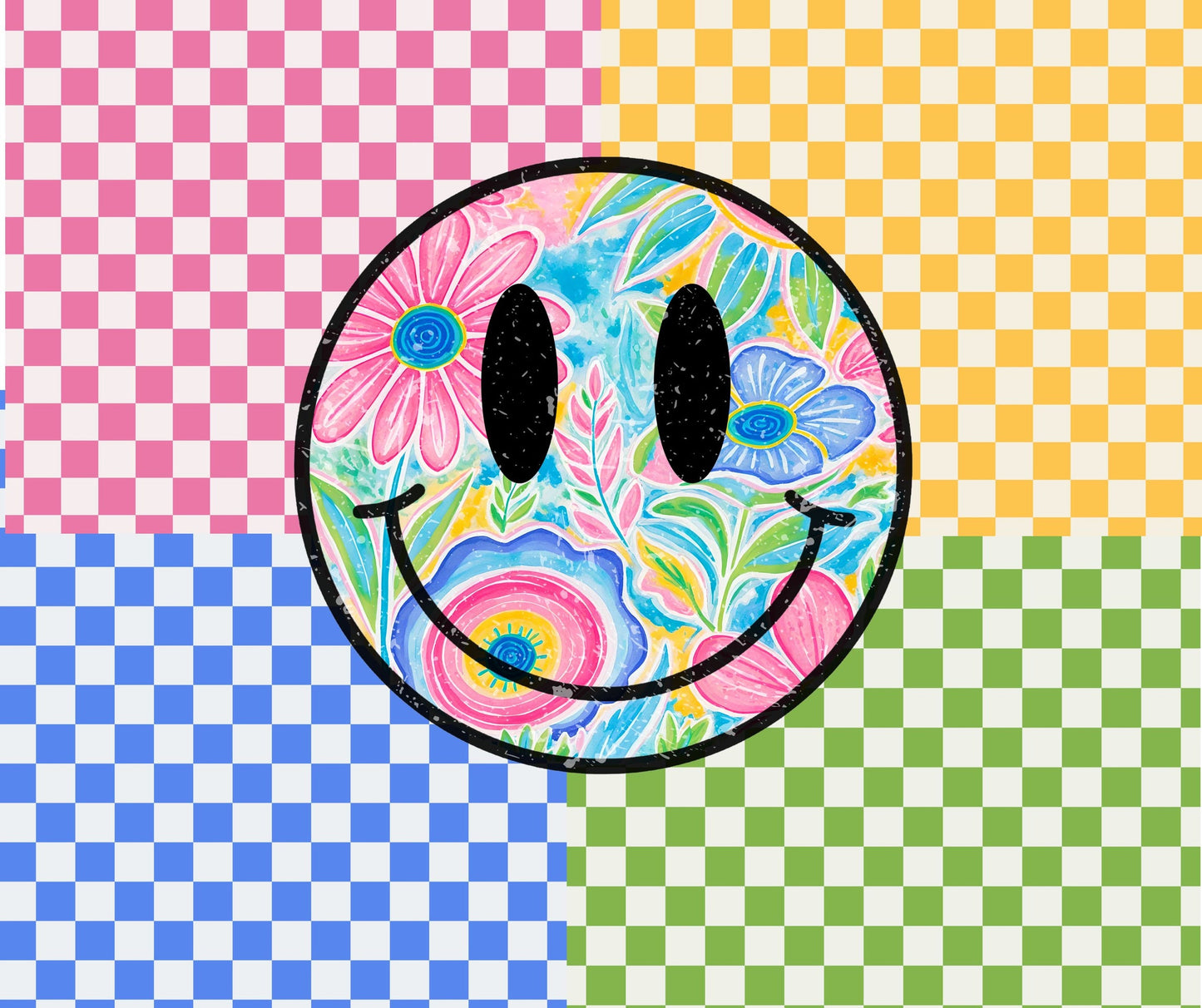 LM-
MULTI COLOR CHECKER SMILEY FACE (TALL ONLY)