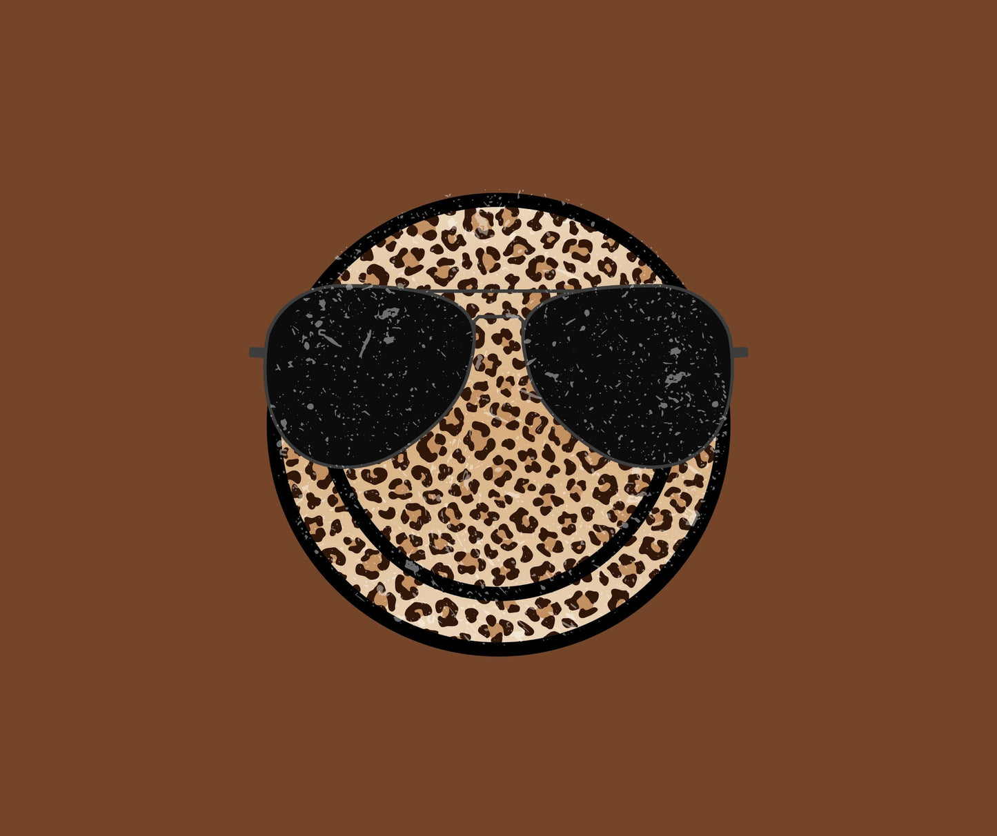 LM-BROWN LEOPARD SMILEY w/SHADES   (TALL ONLY)