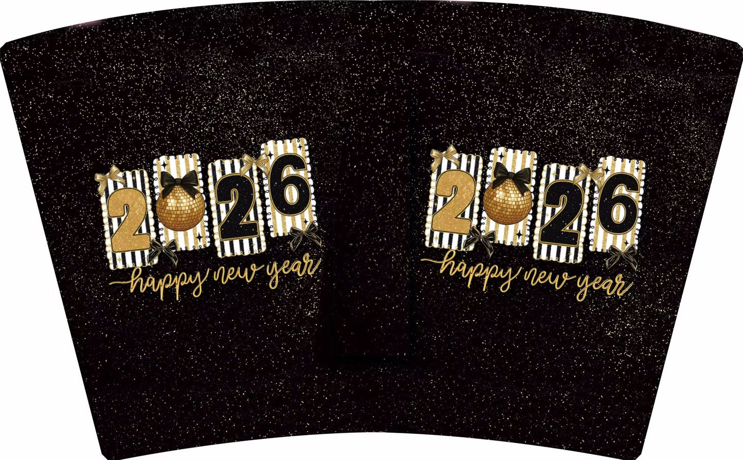 *BLACK & GOLD NEW YEARS DISCO BALL (TALL ONLY)