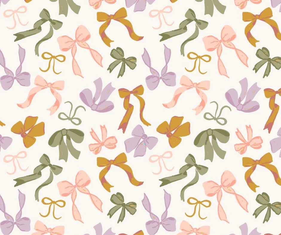 (MID OCTOBER PRE-ORDER) 
Neutral Bows  (pink, lav, green & golden brown) (TALL ONLY)