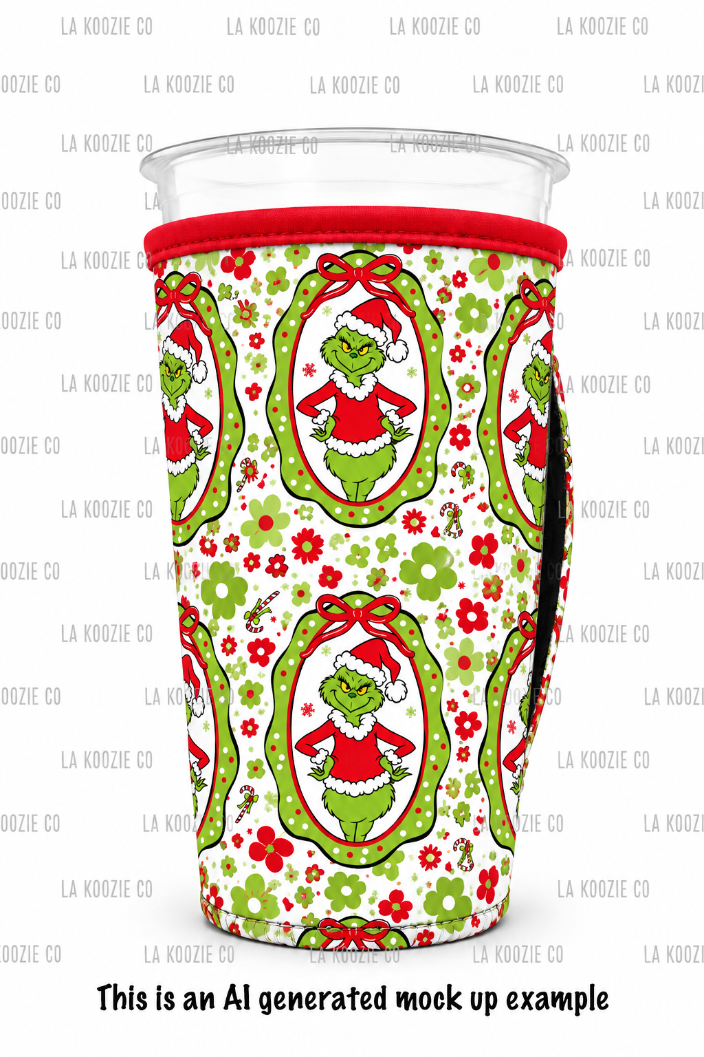 (LATE NOVEMBER PRE-ORDER) Christmas-The Mean One Cameo with handle red bow  (TALL ONLY)