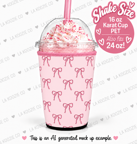 (LATE NOVEMBER PRE-ORDER) PINK BOWS  (SHAKE SIZE)