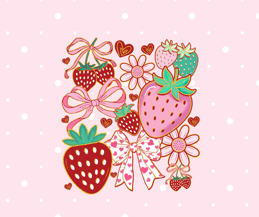 (MID JUNE PRE-ORDER)  Strawberries & Bows (TALL ONLY)