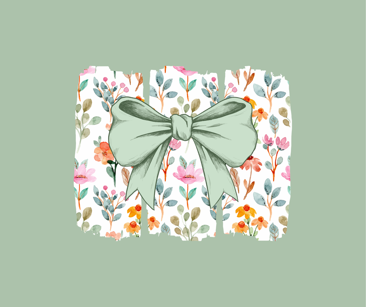 (MID OCTOBER PRE-ORDER) 
SAGE SPRING FLOWERS BOW (TALL ONLY)