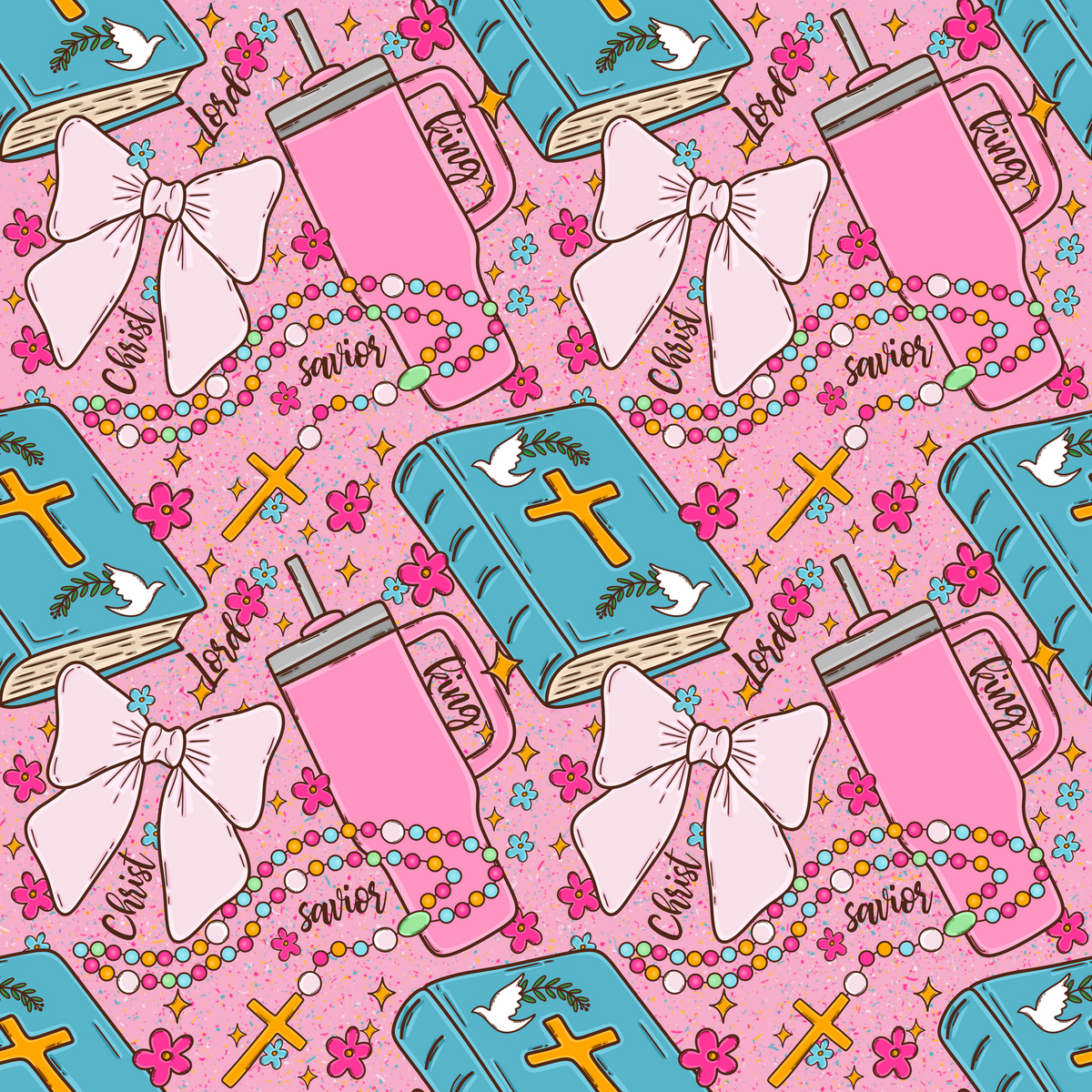 (MID OCTOBER PRE-ORDER) 
Bibles, Tumblers & Bows  (TALL ONLY)