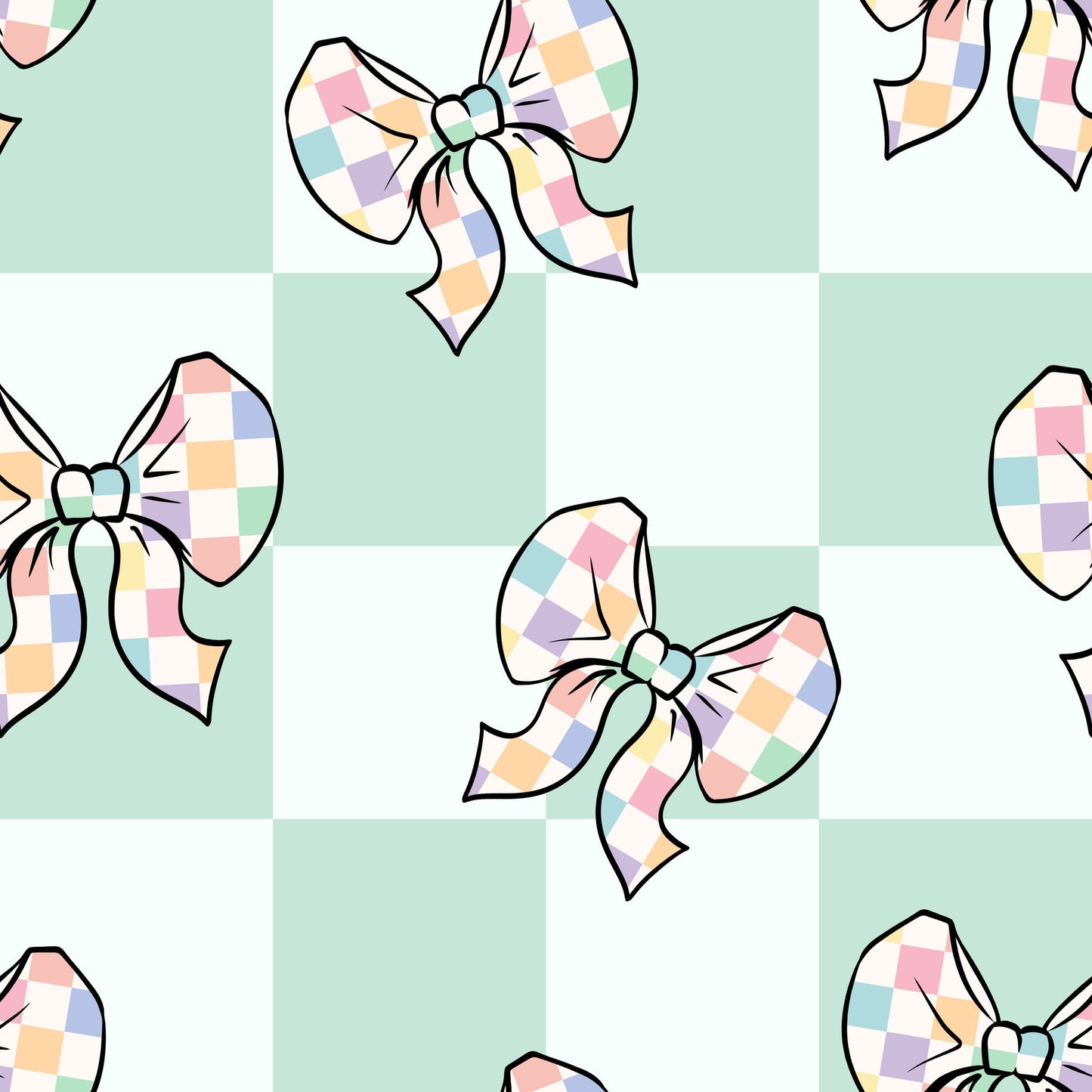 GREEN CHECKER BOWS