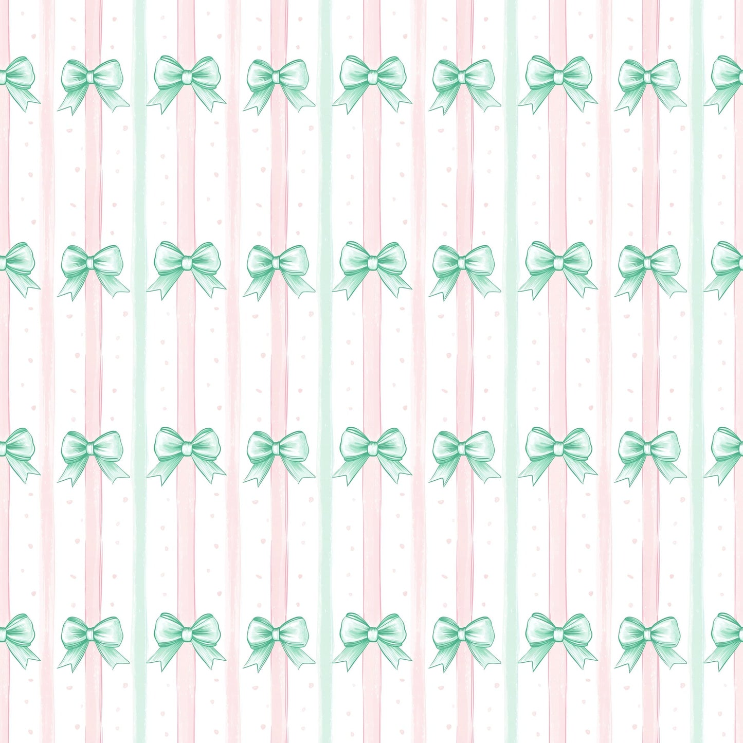 (MID AUGUST PRE-ORDER) PINK STRIPES MINT BOWS(TALL ONLY)