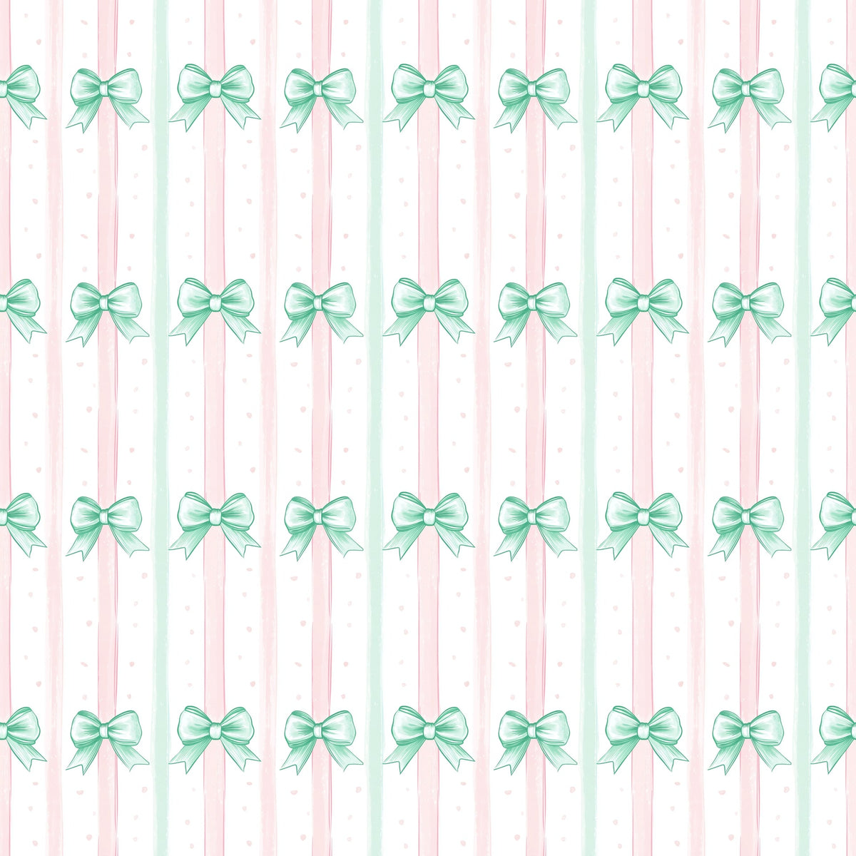 (MID OCTOBER PRE-ORDER) PINK STRIPES MINT BOWS(TALL ONLY)