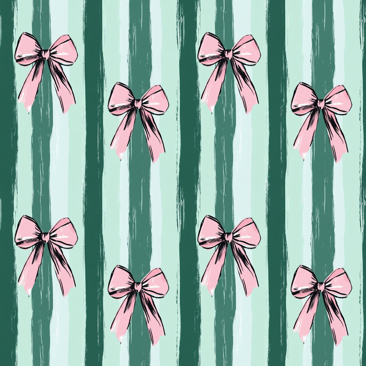 (MID AUGUST PRE-ORDER) WINTERGREEN STRIPES WITH PINO BOWS (TALL ONLY)
