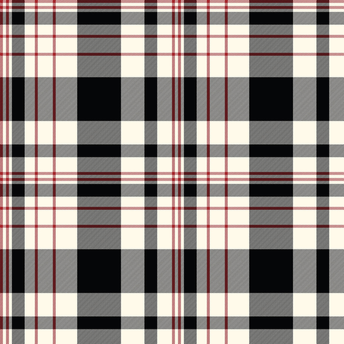 (LATE NOVEMBER PRE-ORDER) Plaid-Black,Cream & Red (TALL ONLY)