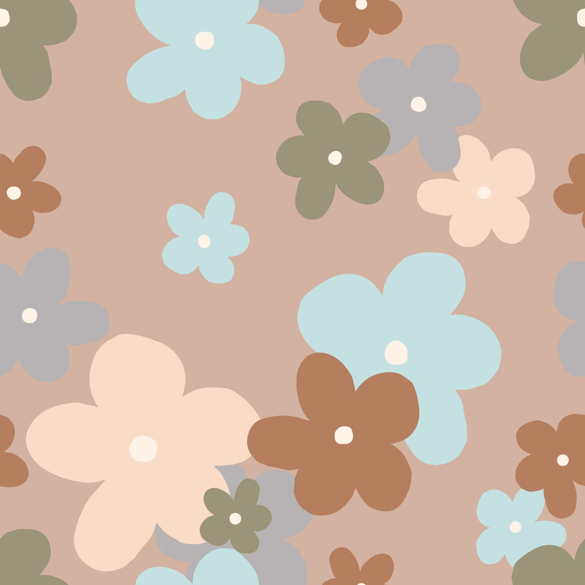 (LATE NOVEMBER PRE-ORDER) Neutral Flower Power with handle blue bow   (TALL ONLY)